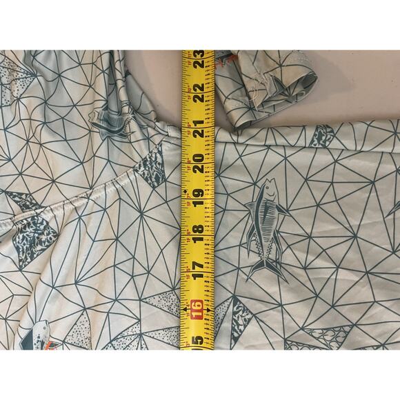 AFTCO Prisma Performance Shirt Size S Fishing UPF Mahi Mahi Geometric Dad Tuna - Picture 11 of 12